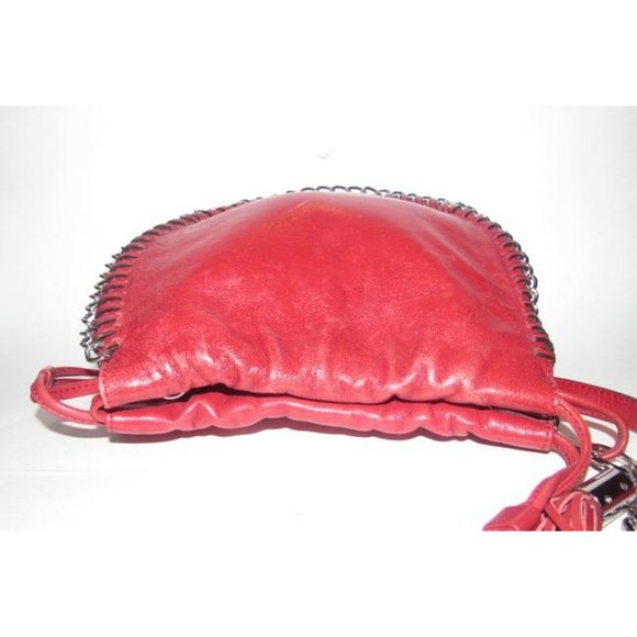 Michael Kors Circular Red Leather Crossbody - Picture 9 of 12